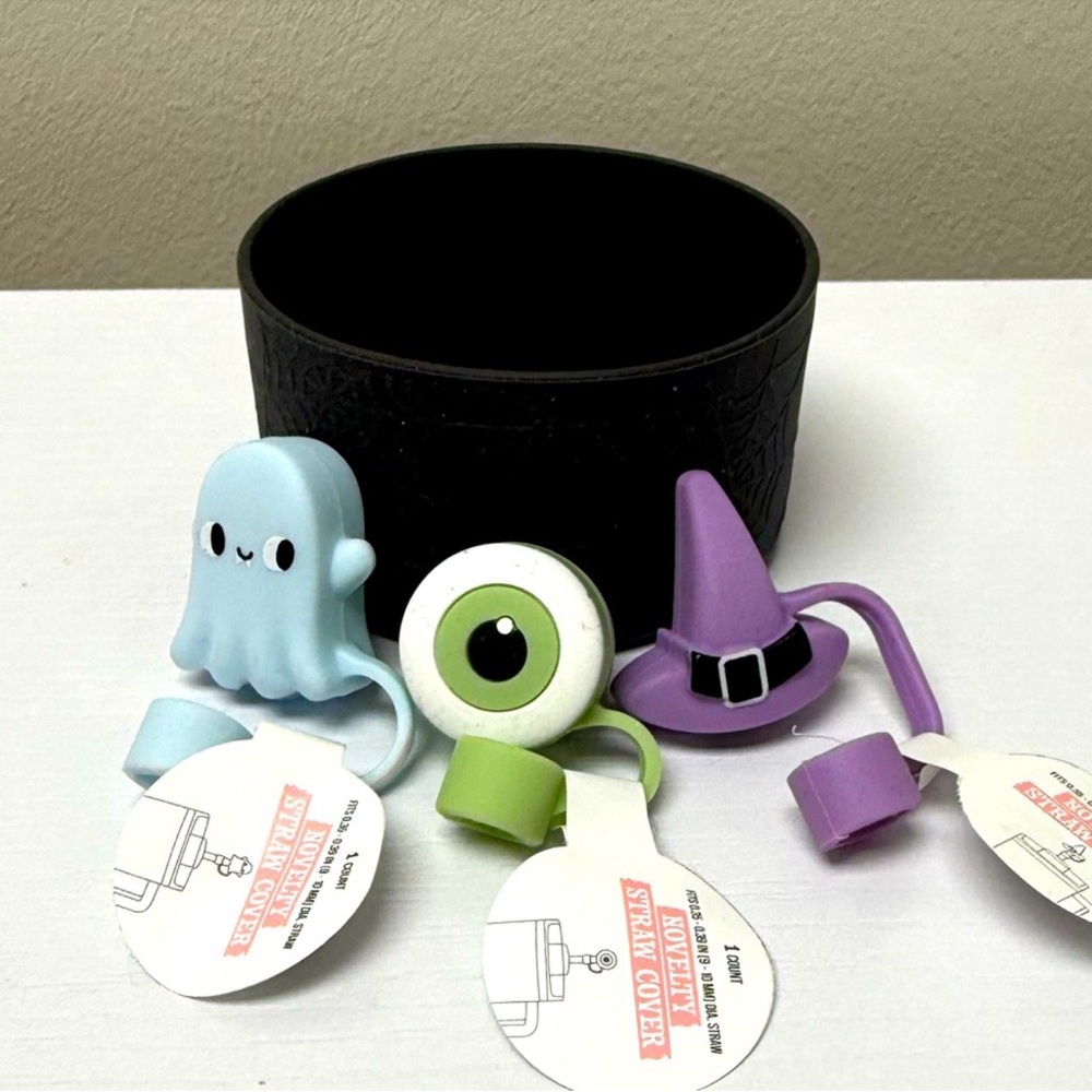 New! Target Bullseye Tumbler Accessories:  1 Boots & 3 Straw Toppers